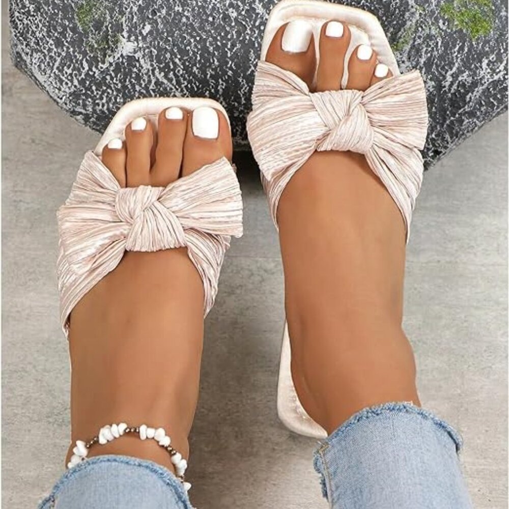 Women's bow flat sandals